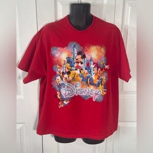 Disney Red Magic Kingdom Mickey And Friends Graphic T Shirt